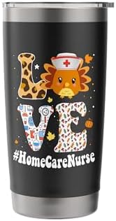 Leopard Gobble Gobble Thanksgiving Home Care Nurse Turkey Stainless Steel Insulated Tumbler - Image 3