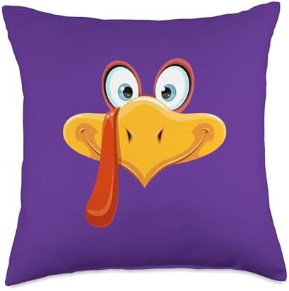 Thanksgiving Family Turkey Lover Outfits & Gifts Thanksgiving Turkey Face Matching Family Costume Boys Kids Throw Pillow, 18x18, Multicolor by Unknown