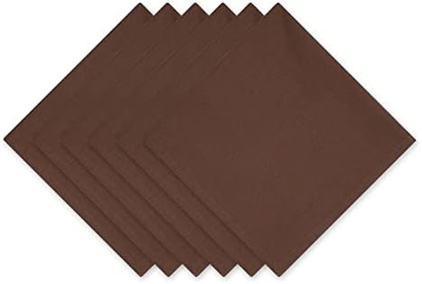 DII Solid Napkin Set Collection, 20x20, Bark Brown, 6 Piece by DII