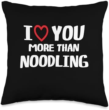 I heart You More than Noodling Thanksgiving I Love You More Than Noodling Shirt Funny Women Christmas Throw Pillow, 16x16, Multicolor by Unknown