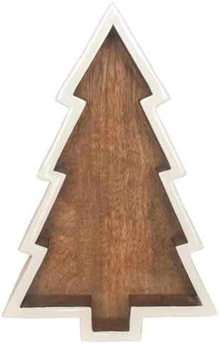 Boston International Mango Wood Tray Winter Decorative Platter, 13.75" x 9", Christmas Tree by BostonInternational
