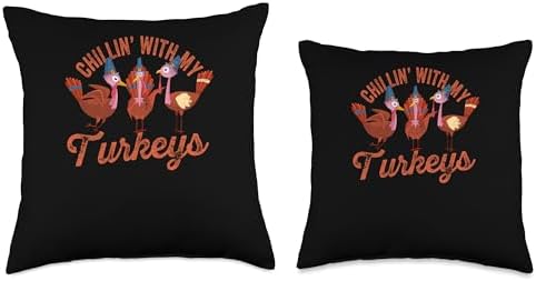 Turkey Meat Thanksgiving Shirt Pilgrim Costume Chillin Thanksgiving Autumn Fall Turkey Throw Pillow, 18x18, Multicolor - Image 3