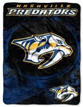 Northwest NHL Nashville Predators Unisex-Adult Micro Raschel Throw Blanket, 46" x 60", Ice Dash