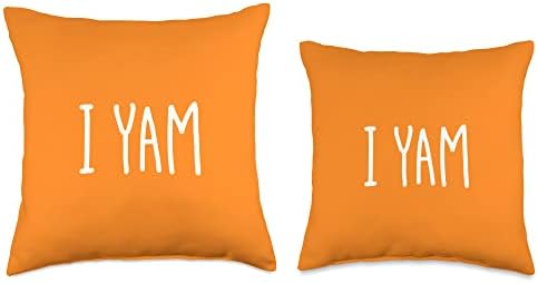 I Yam Thanksgiving Matching Couples She's My Sweet Potato Throw Pillow - Image 3