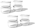 16-Piece Glass Food Storage Containers Set (8 Containers + 8 BPA-Free Lids) | 1-Cup, Leakproof | Microwave, Freezer, Oven & Dishwasher Safe | Ideal for Meal Prep & Pantry Organization, White