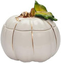 Cosmos Gifts 21072 Fine Ceramic Thanksgiving White with Gold Pumpkin Keepsake Trinket Box, 3-5/8" L by Unknown
