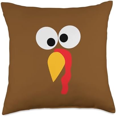 Thanksgiving Turkey Matching Family Costume Gifts Turkey Face Thanksgiving Matching Family Costume Kids Throw Pillow, 18x18, Multicolor by Unknown