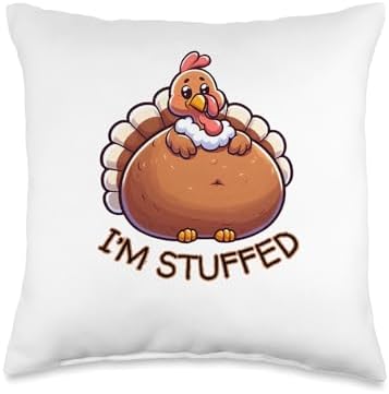 I'm Stuffed Funny Turkey Thanksgiving Novelty Gift Humor Throw Pillow by Unknown