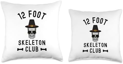 12 foot Skeleton Club glasses Thanksgiving Giant Skelly Throw Pillow - Image 3