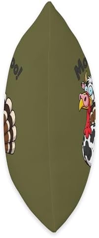 Turkey Moo Funny Thanksgiving Cow Turkey Hybrid Cartoon Meme Throw Pillow - Image 2