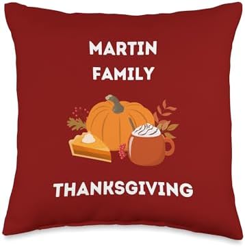 18 Loves Martin Family Matching Thanksgiving Throw Pillow, 16x16, Multicolor by Unknown