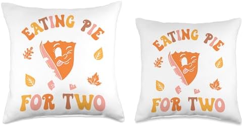 Eating Pie For Two Thanksgiving Pregnancy Announcement Throw Pillow - Image 3