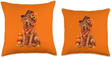Fox Red Lab Thanksgiving Fall Labrador Dog Throw Pillow - Image 3