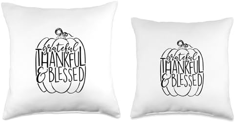 Grateful, Thankful, Blessed Thanksgiving Throw Pillow - Image 3