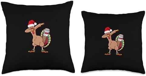 Turkey Dapper Christmas Hat: Festive Thanksgiving Cos Throw Pillow, 18x18, Multicolor - Image 3