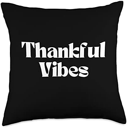 Thankful Vibes Thanksgiving Autumn Fall Greatful Retro Throw Pillow by Unknown