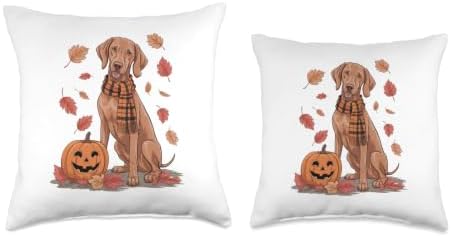 Vizsla Dog Lover Pumpkin Fall Autumn Thanksgiving Throw Pillow - Image 3