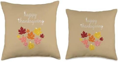 Happy Thanksgiving Sparkle Leaves, Friendsgiving & Turkey Throw Pillow - Image 3