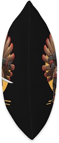 Funny Turkey Ninja Funny Thanksgiving Warrior Gift Throw Pillow - Image 2