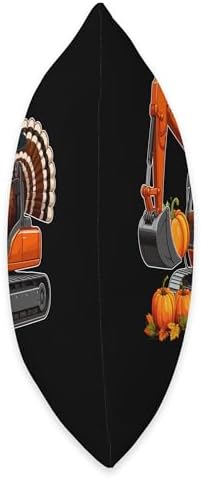 Turkey Driving Excavator Thanksgiving Driver Fall Pumpkins Throw Pillow - Image 2