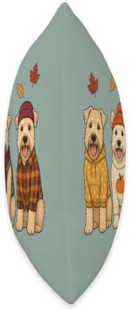 Wheaten Terrier Fall Autumn Season Pumpkin Dog Throw Pillow - Image 2