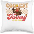 Coolest Turkey At The Table Thanksgiving kids Throw Pillow by Unknown