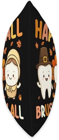 Happy Fall Brush Them All Dentist Humor Autumn Thanksgiving Throw Pillow - Image 2