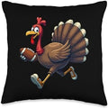 Thanksgiving Football Player Thanksgiving Football Turkey Throw Pillow by Unknown