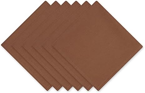 DII Solid Napkin Set Collection, 20x20, Leather Brown, 6 Piece by DII