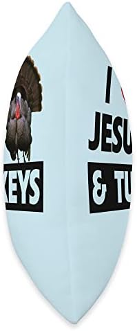 I Love Jesus and Turkeys Bird Watcher Christian Thanksgiving Throw Pillow - Image 2