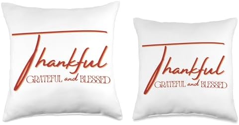 Thankful, grateful, blessed fall November Thanksgiving love Throw Pillow - Image 3