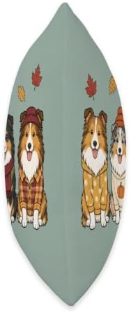 Sheltie Fall Autumn Season Pumpkin Shetland Sheepdog Dog Throw Pillow - Image 2