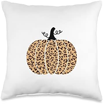 Funny Leopard Pumpkin Fall Y'all Thanksgiving Day Throw Pillow, 16x16, Multicolor by Unknown