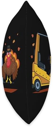 Autumn Leaves Forklift Turkey Holiday Feast Thanksgiving Throw Pillow - Image 2