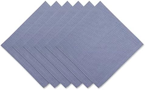 DII Solid Pastel Napkin Set Cotton, Machine Washable, 20x20 Inch, Stonewash Blue, 6 Count by DII