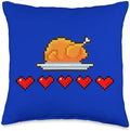 zAPz Retro Gaming Novelties Thanksgiving Turkey Hearts Pixel Art Retro Gamer Video Game Throw Pillow, 16x16, Multicolor by Unknown