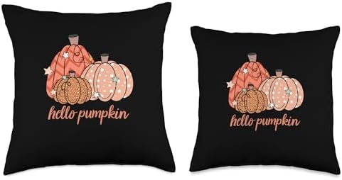 Hello Pumpkin Fall Vibes Autumn Thanksgiving Throw Pillow - Image 3