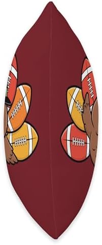 Funny Thanksgiving Football Player Autumn Fall Baby Turkey Throw Pillow - Image 2