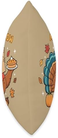 Meow Meow Turkey Cat Thanksgiving Cute Funny Holiday Design Throw Pillow - Image 2