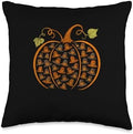 Pilgrim Hats Pumpkin Shape Thanksgiving Farmer Family Throw Pillow by Unknown