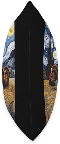 Thanksgiving Turkey Van Gogh Starry Night Holiday Turkey Day Throw Pillow - Image 2