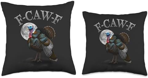 F-Caw-F Funny Turkey Bird Moon Gothic Humor Thanksgiving Throw Pillow - Image 3