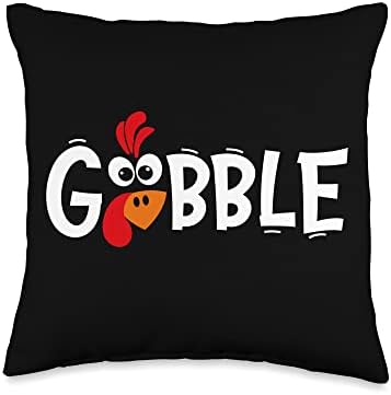 Thanksgiving Day Shirts and Gifts TPS Thanksgiving Costume Gifts Turkey Face Funny Gobble Throw Pillow, 16x16, Multicolor by Unknown