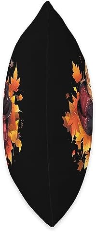 Fall Vibes Autumn Season Cat Lover Abyssinian Cat Kitten Autumn Fall Leaves Thanksgiving Throw Pillow, 18x18, Multicolor - Image 2