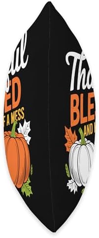 Thankful Blessed And Kind Of A Mess, Funny Thanksgiving Throw Pillow - Image 2