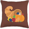 Cornucopia Thanksgiving Throw Pillow by Unknown