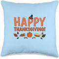 Happy Thanksgiving Your Favorite Turkey Day Family Holiday Throw Pillow by Unknown