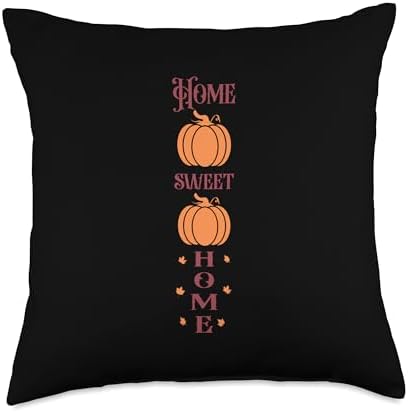 Home Sweet Home Pumpkin Fall Vibes Autumn Thanksgiving Throw Pillow by Unknown