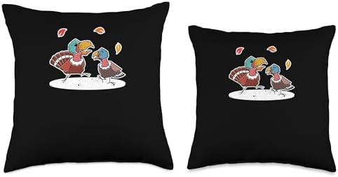 Turkey Meat Thanksgiving Shirt Pilgrim Costume Thanksgiving Day Dancing Turkey Pilgrim Poses Dabbing Throw Pillow, 16x16, Multicolor - Image 3