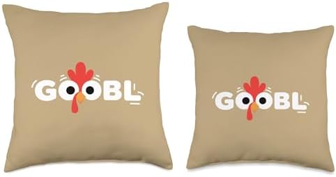 Funny Thanksgiving GOOBBLE Turkey Day Humor, Gobble Turkey Throw Pillow - Image 3